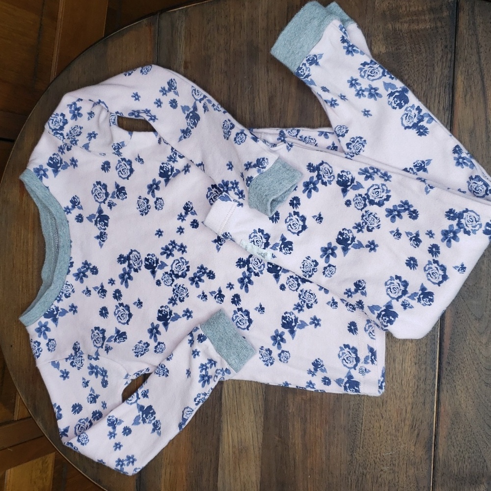 Burt's Bees Floral Pajama Set Sz 3T